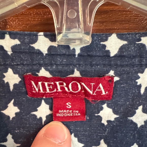 Merona Navy and White Geometric Blouse - Picture 2 of 3